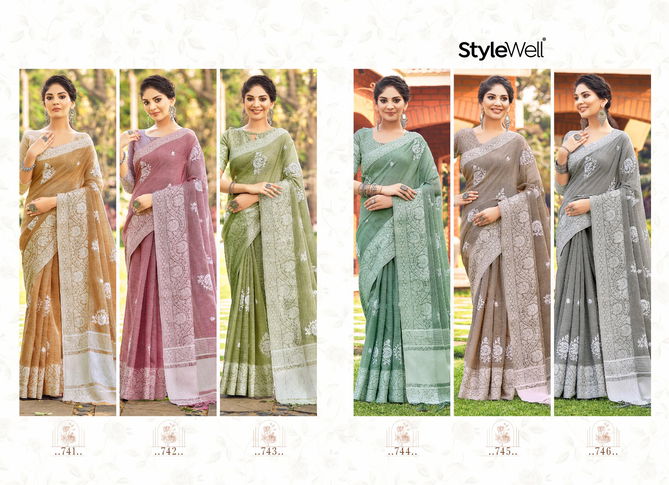 Lucknowi 4 By Stylewell 741-746 Designer Sarees Catalog